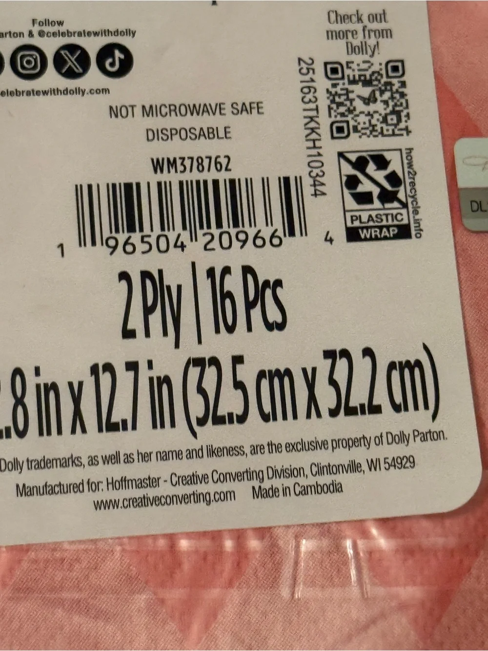 Doll Parton Green & Pink 'Tis the Season to Be Dolly' Holiday Napkins 2 packs